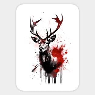 Reindeer Ink Painting Sticker